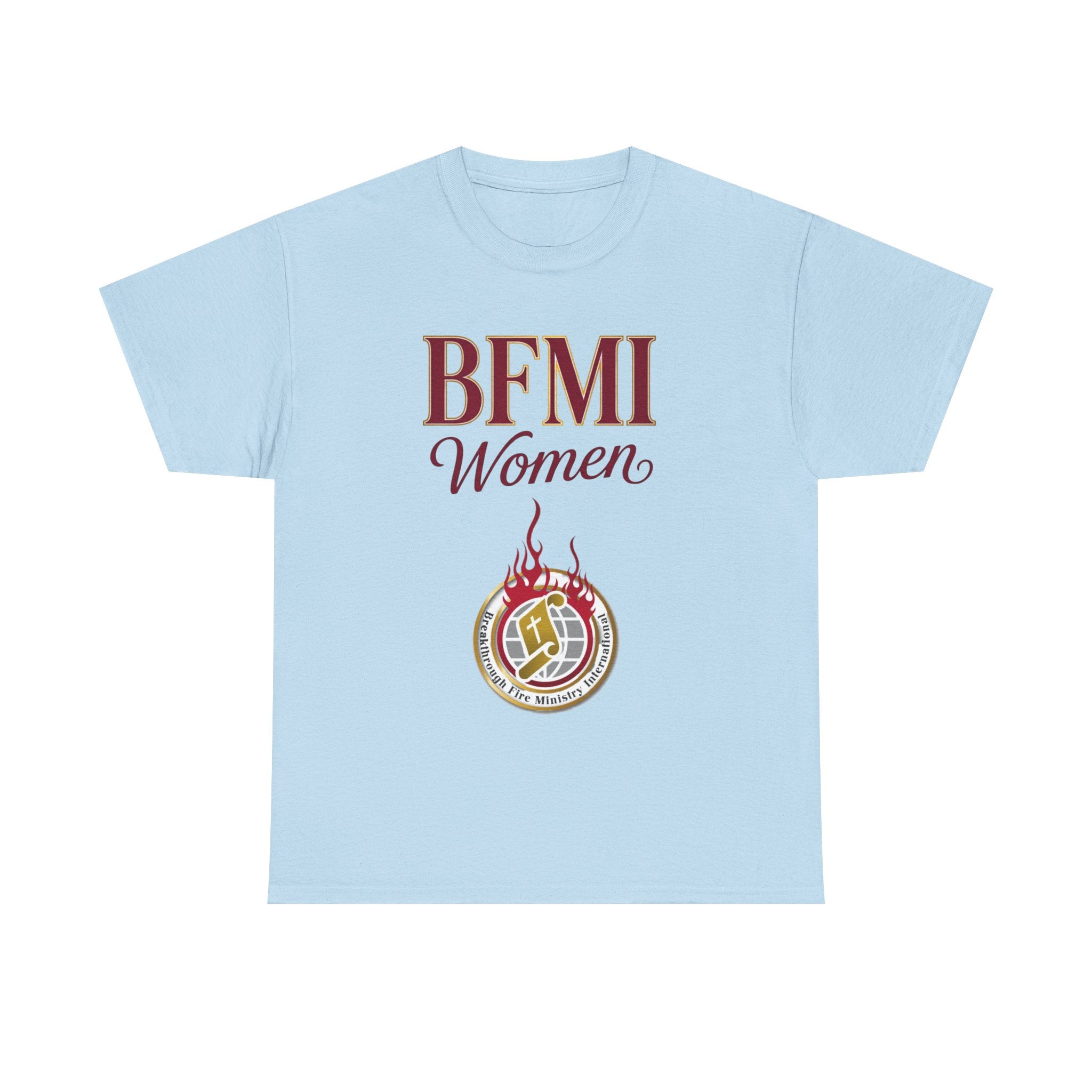 BFMI Women T‑Shirt — "We Rise By Faith" Christian Ministry Tee V2