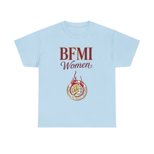BFMI Women T‑Shirt — "We Rise By Faith" Christian Ministry Tee V2