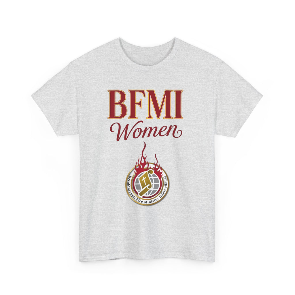 BFMI Women T‑Shirt — "We Rise By Faith" Christian Ministry Tee V2 more red