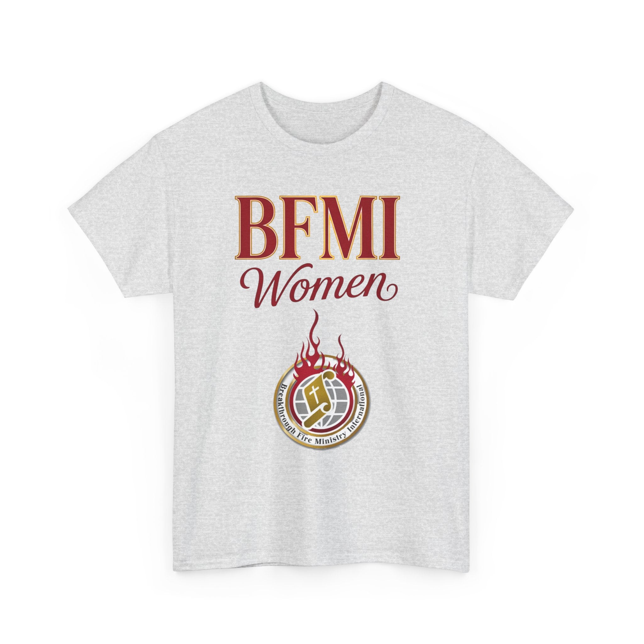 BFMI Women T‑Shirt — "We Rise By Faith" Christian Ministry Tee V2 more red