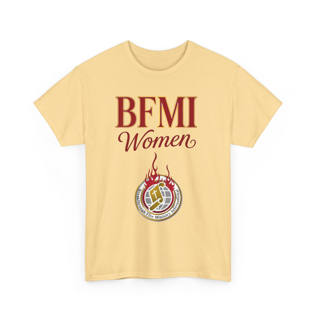 BFMI Women T‑Shirt — "We Rise By Faith" Christian Ministry Tee V2 more red