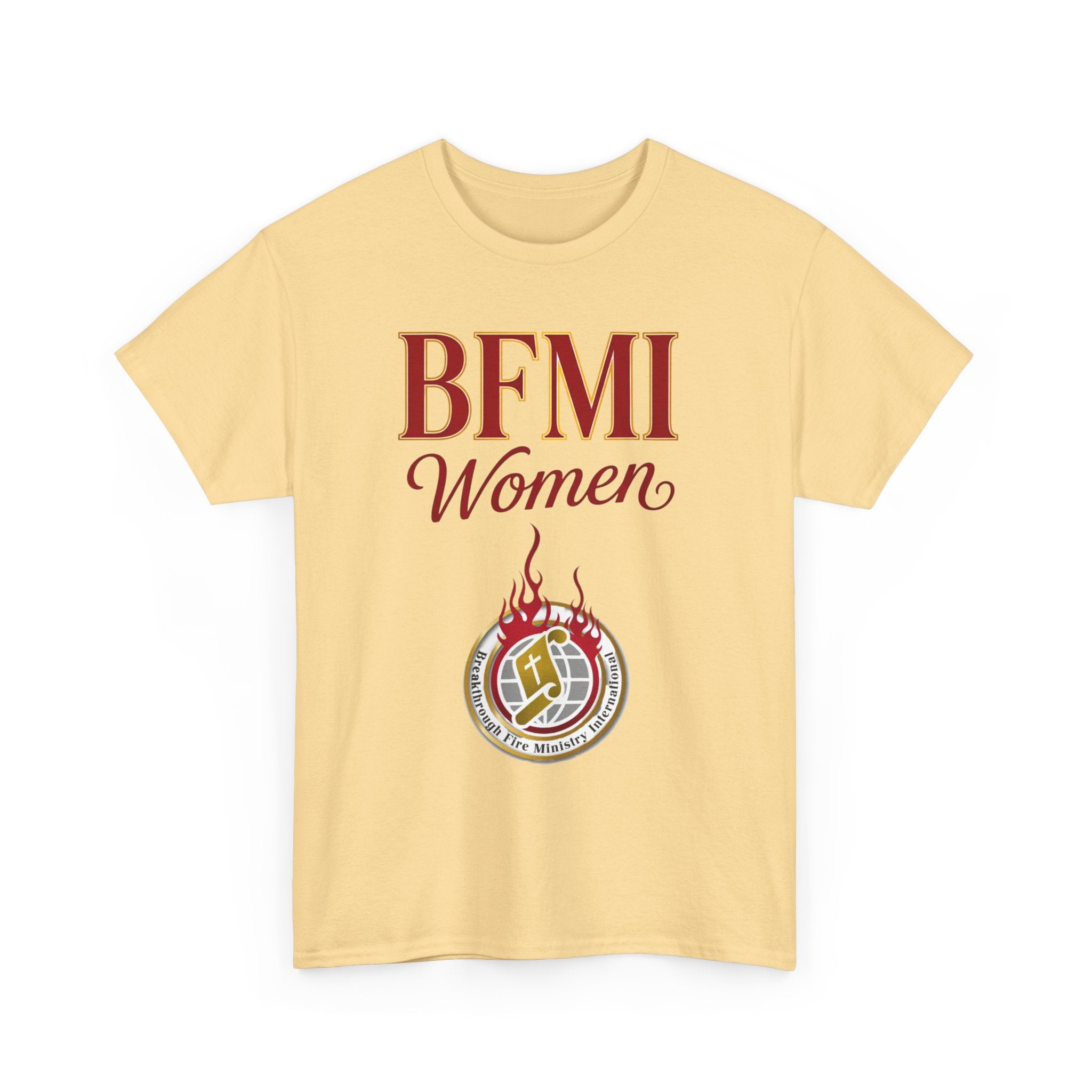 BFMI Women T‑Shirt — "We Rise By Faith" Christian Ministry Tee V2 more red