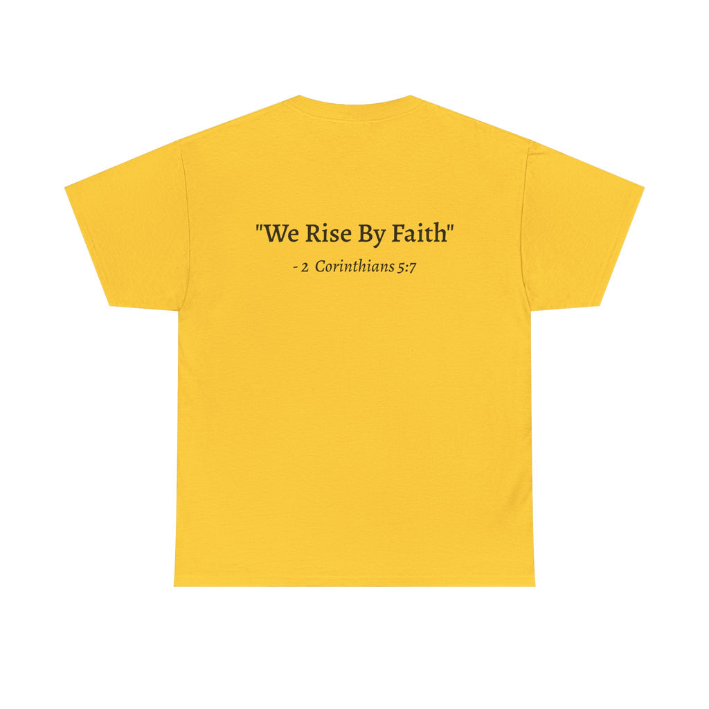BFMI Women T‑Shirt — "We Rise By Faith" Christian Ministry Tee V2 more red