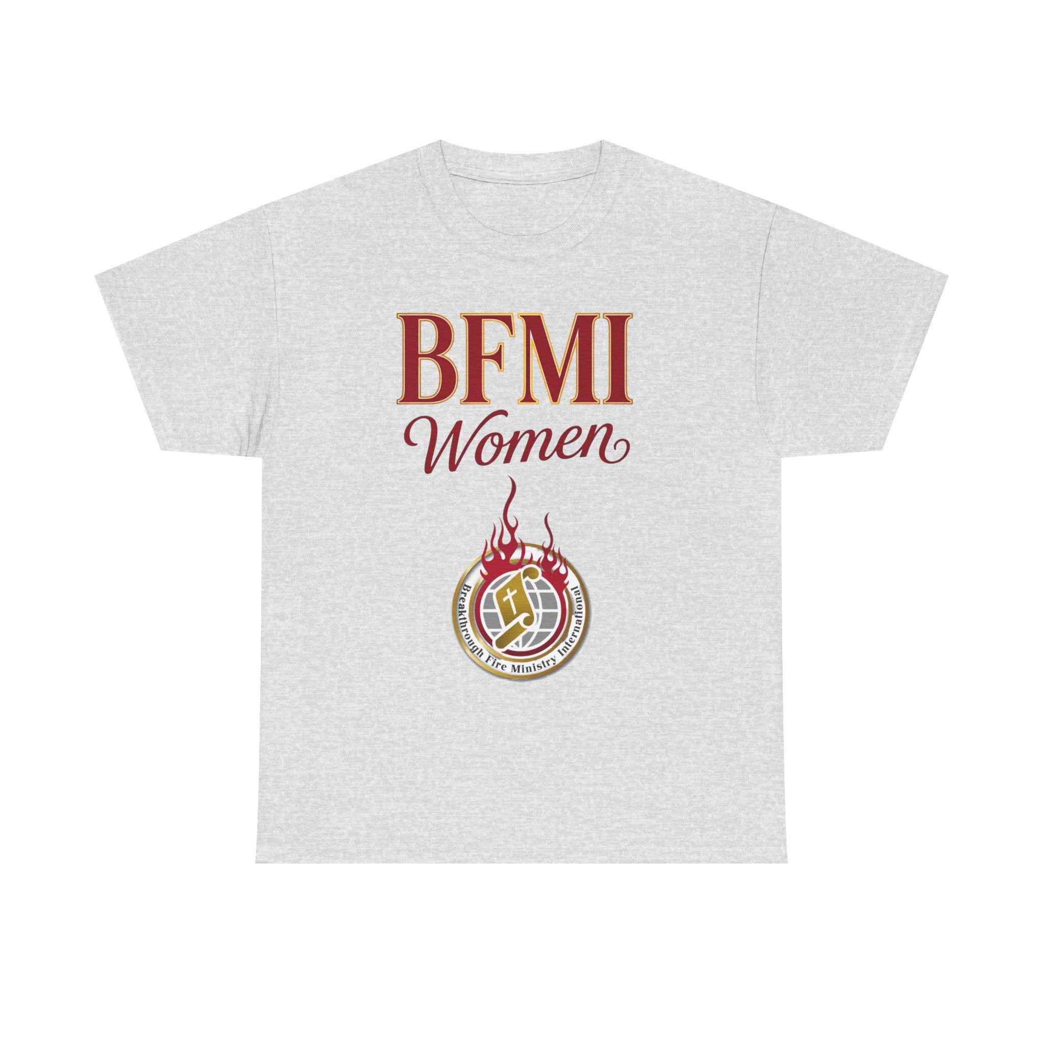 BFMI Women T‑Shirt — "We Rise By Faith" Christian Ministry Tee V2 more red
