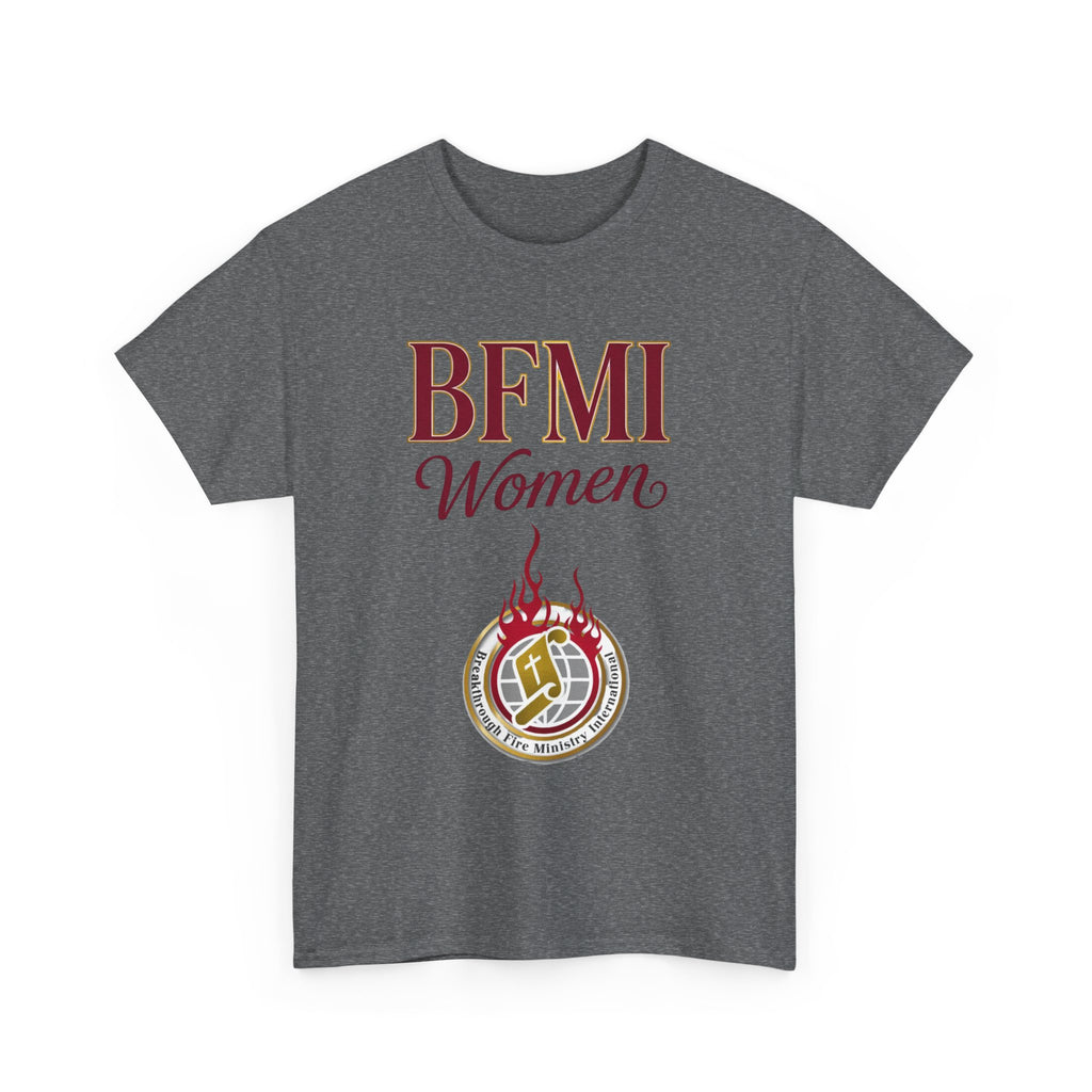 BFMI Women T‑Shirt — "We Rise By Faith" Christian Ministry Tee V2