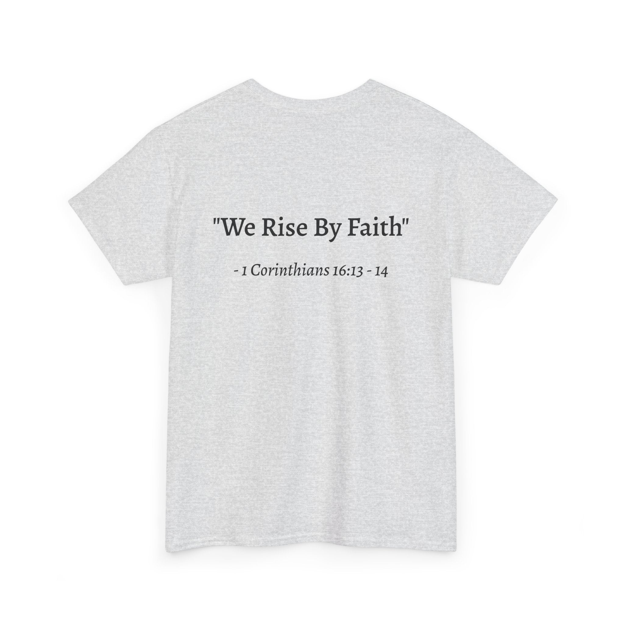 BFMI Women T‑Shirt — "We Rise By Faith" Christian Ministry Tee V2