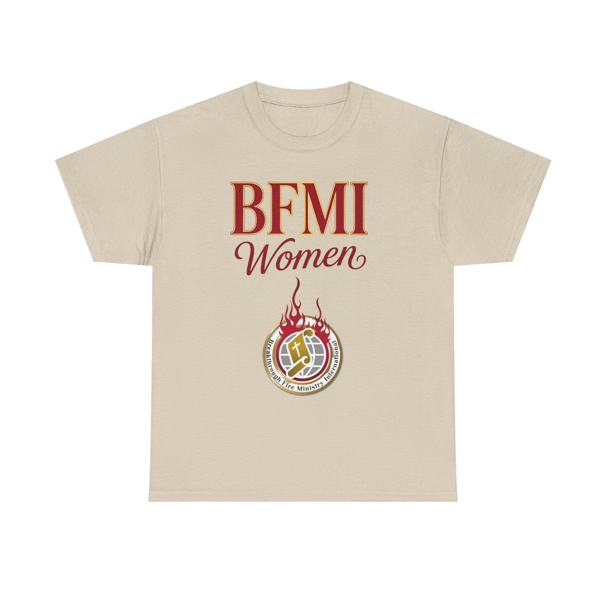 BFMI Women T‑Shirt — "We Rise By Faith" Christian Ministry Tee V2 more red