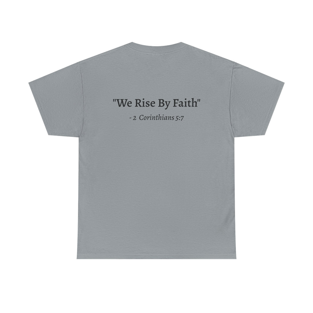 BFMI Women T‑Shirt — "We Rise By Faith" Christian Ministry Tee V2 more red