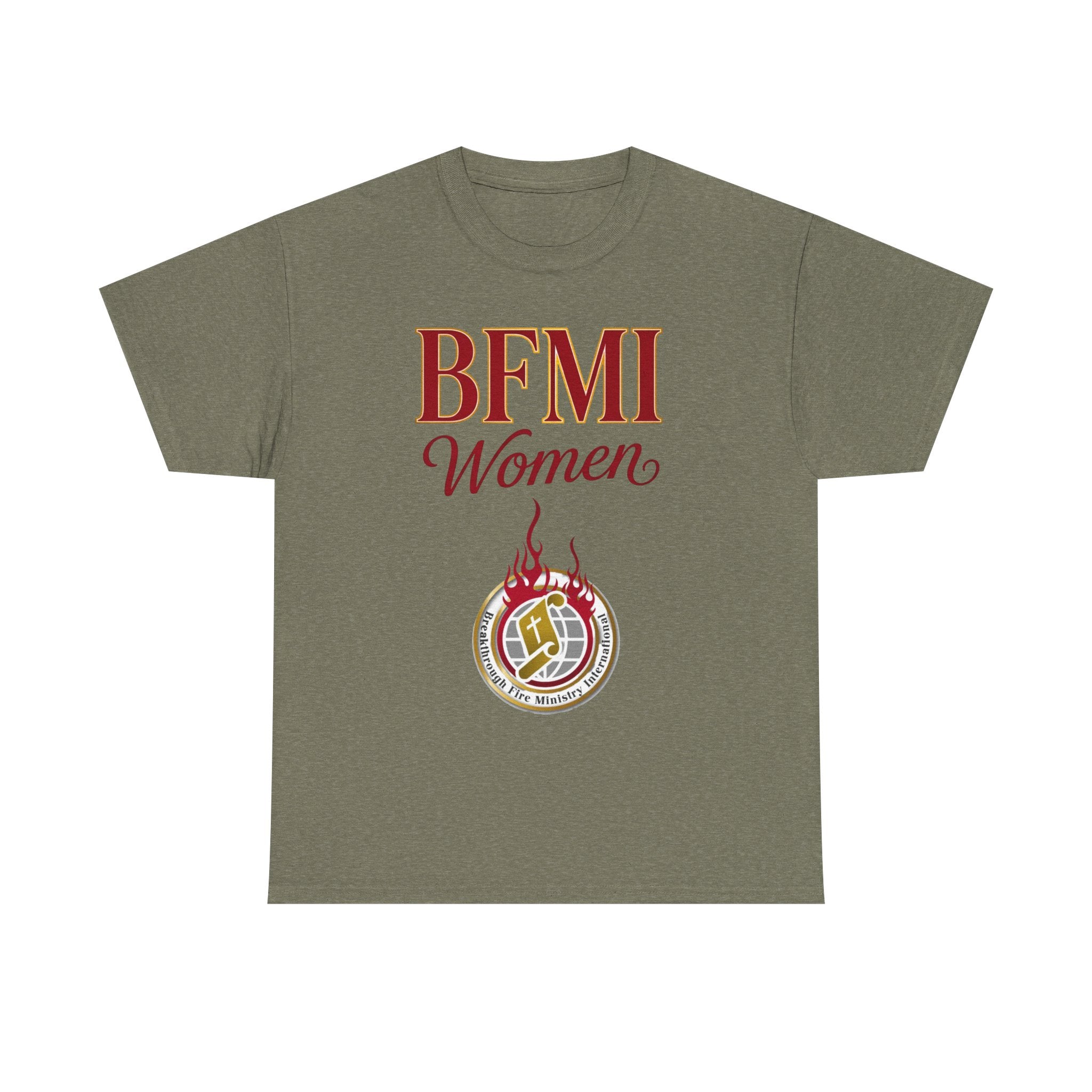 BFMI Women T‑Shirt — "We Rise By Faith" Christian Ministry Tee V2 more red