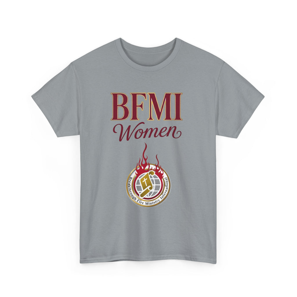 BFMI Women T‑Shirt — "We Rise By Faith" Christian Ministry Tee V2
