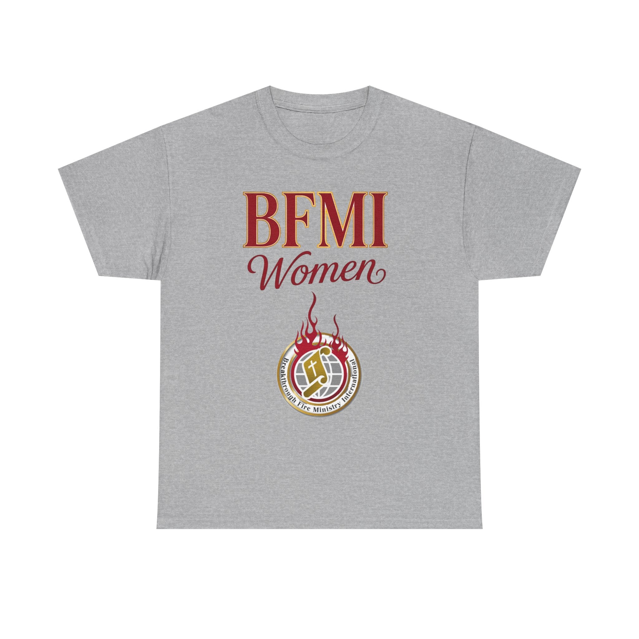 BFMI Women T‑Shirt — "We Rise By Faith" Christian Ministry Tee V2 more red