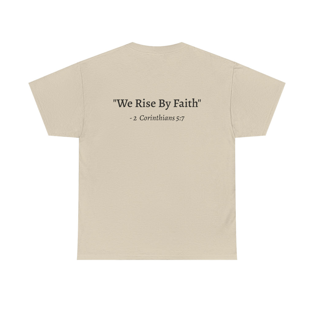 BFMI Women T‑Shirt — "We Rise By Faith" Christian Ministry Tee V2 more red