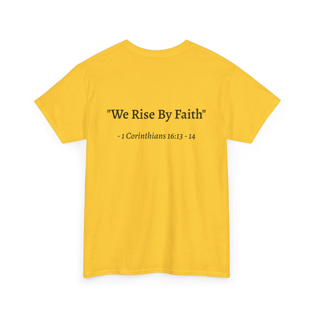 BFMI Women T‑Shirt — "We Rise By Faith" Christian Ministry Tee V2