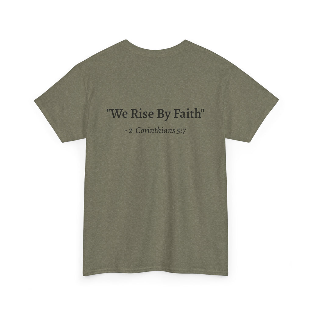 BFMI Women T‑Shirt — "We Rise By Faith" Christian Ministry Tee V2 more red
