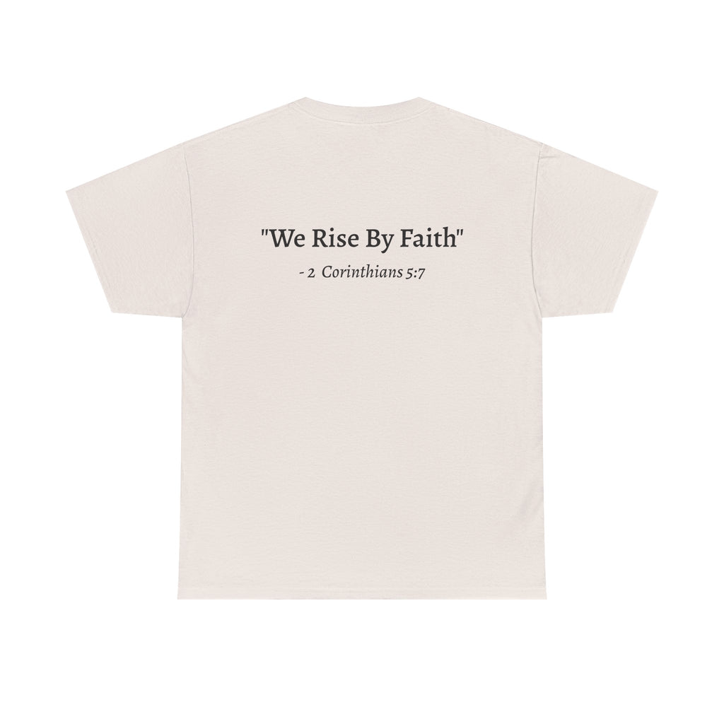 BFMI Women T‑Shirt — "We Rise By Faith" Christian Ministry Tee V2 more red