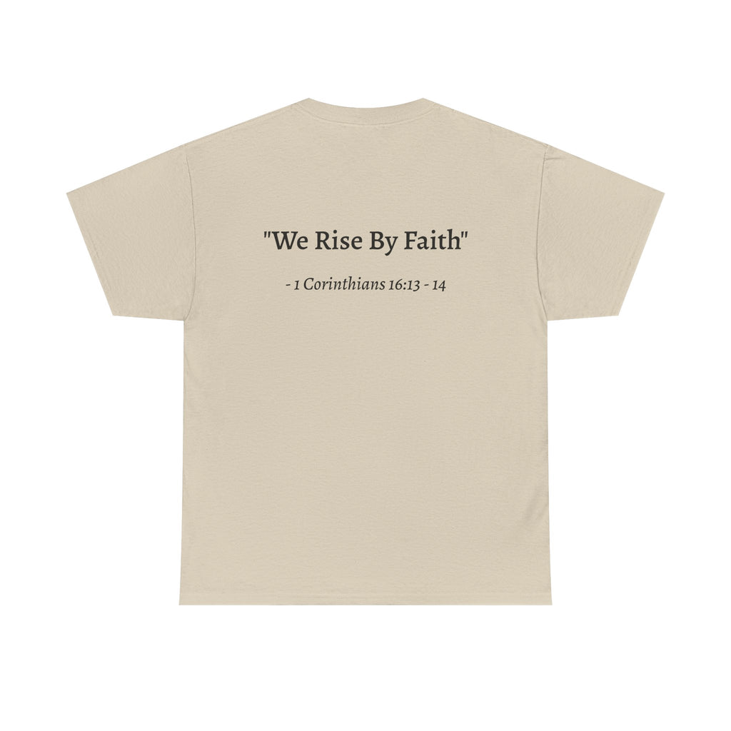 BFMI Women T‑Shirt — "We Rise By Faith" Christian Ministry Tee V2