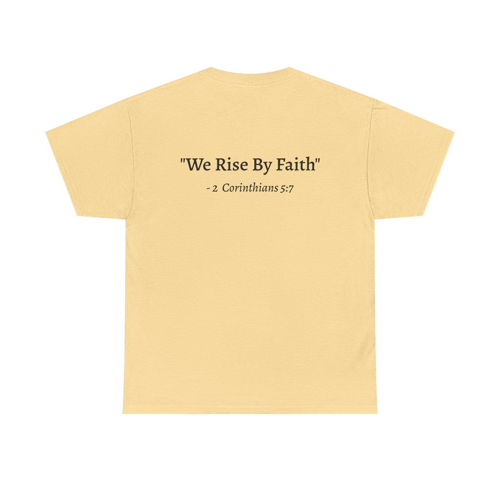 BFMI Women T‑Shirt — "We Rise By Faith" Christian Ministry Tee V2 more red