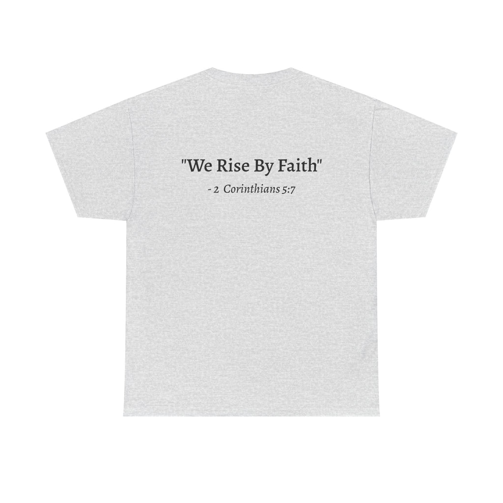 BFMI Women T‑Shirt — "We Rise By Faith" Christian Ministry Tee V2 more red