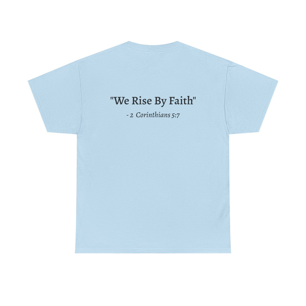 BFMI Women T‑Shirt — "We Rise By Faith" Christian Ministry Tee V2 more red
