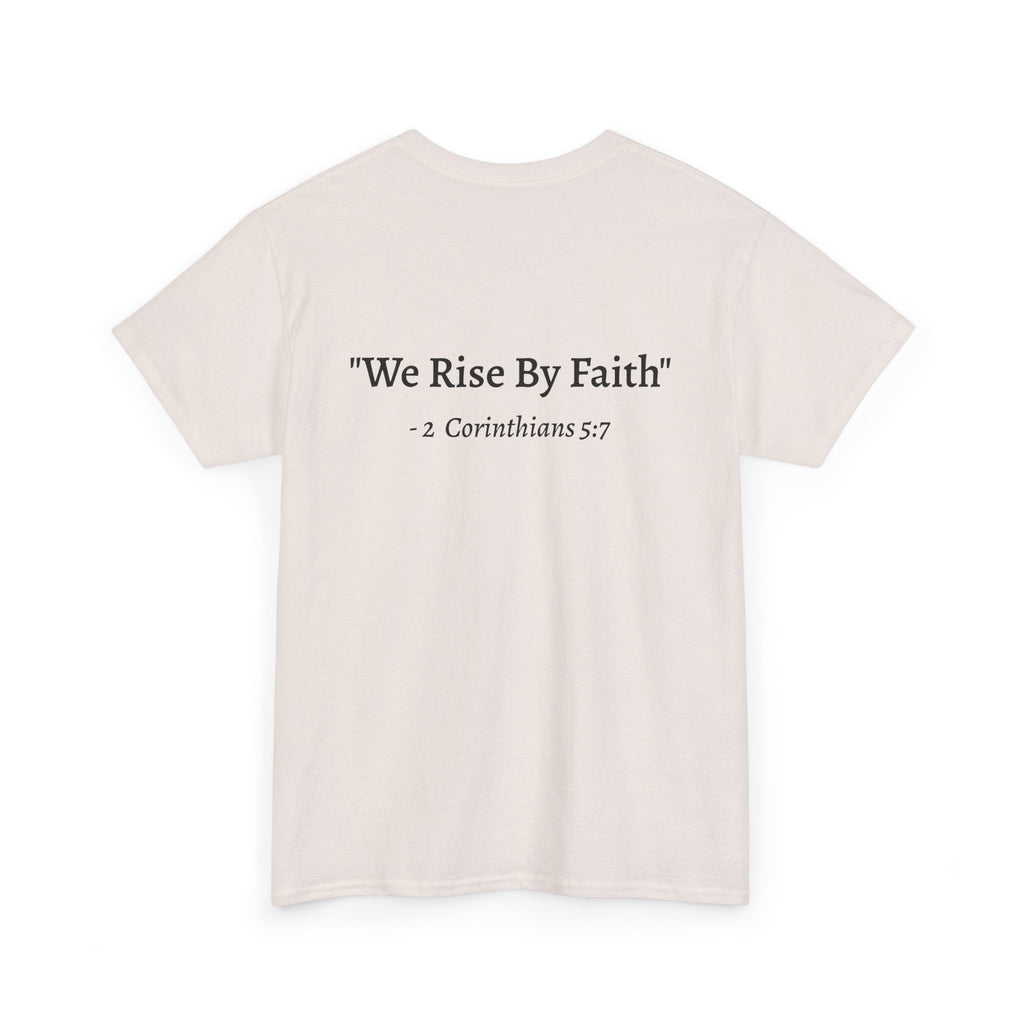 BFMI Women T‑Shirt — "We Rise By Faith" Christian Ministry Tee V2 more red