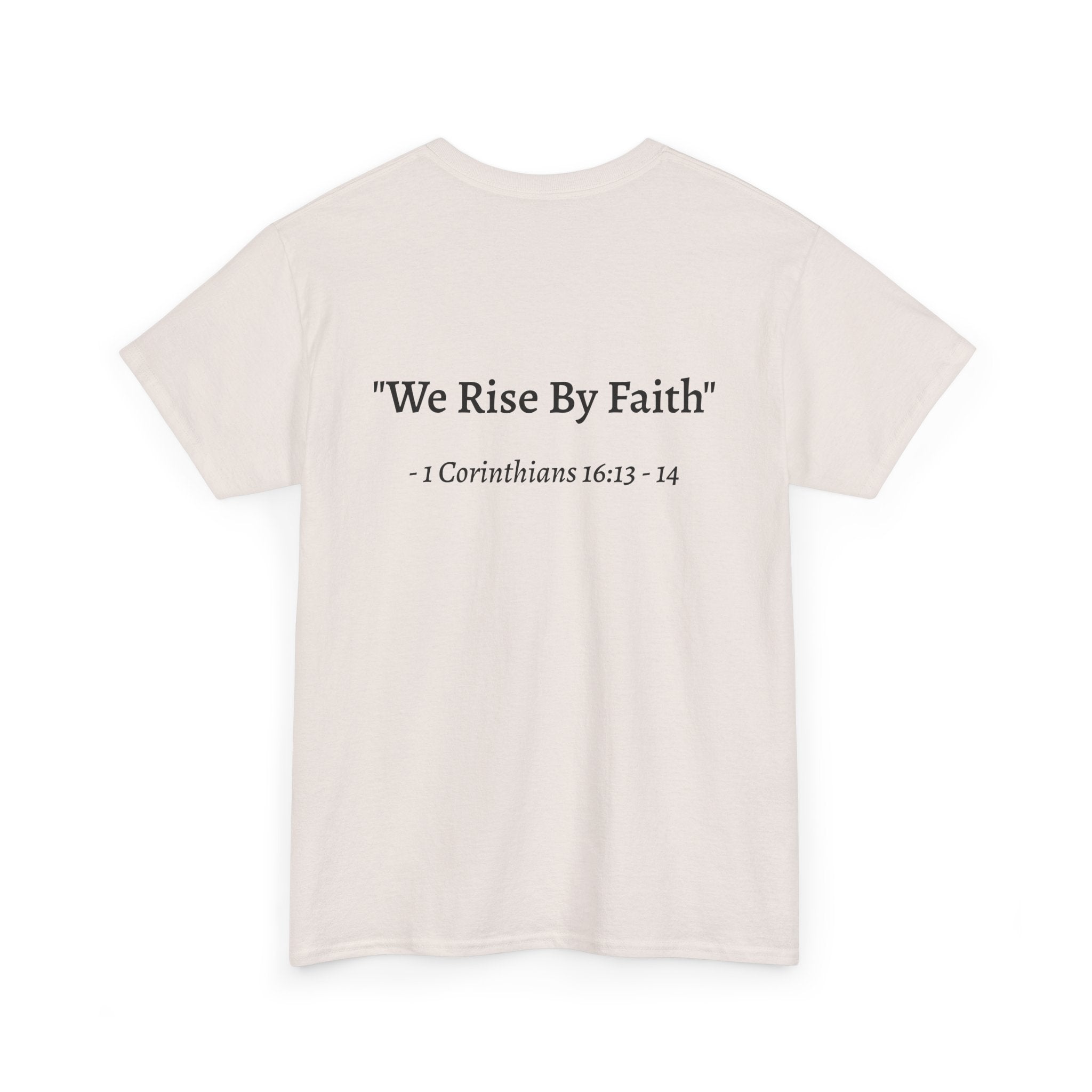 BFMI Women T‑Shirt — "We Rise By Faith" Christian Ministry Tee V2