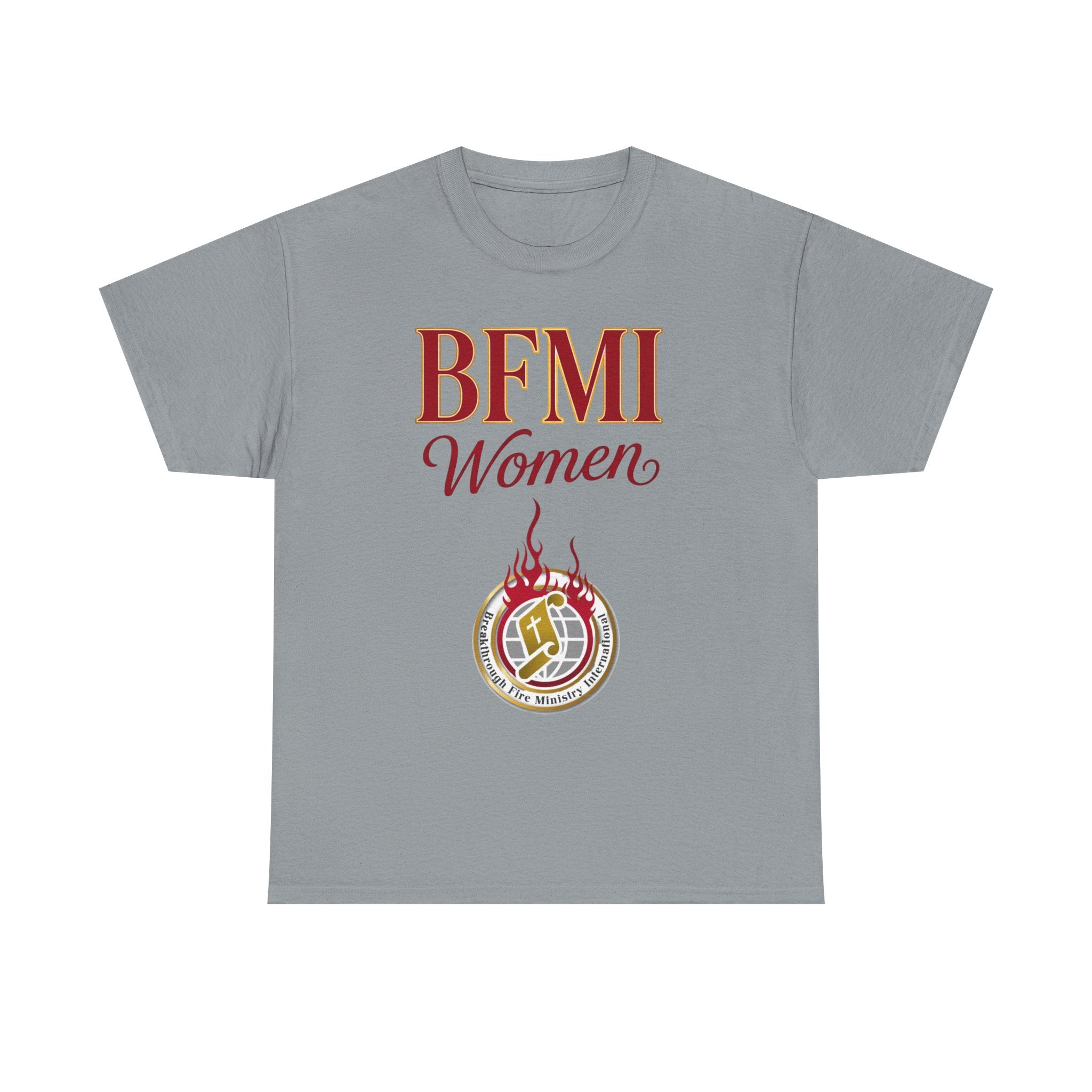 BFMI Women T‑Shirt — "We Rise By Faith" Christian Ministry Tee V2 more red