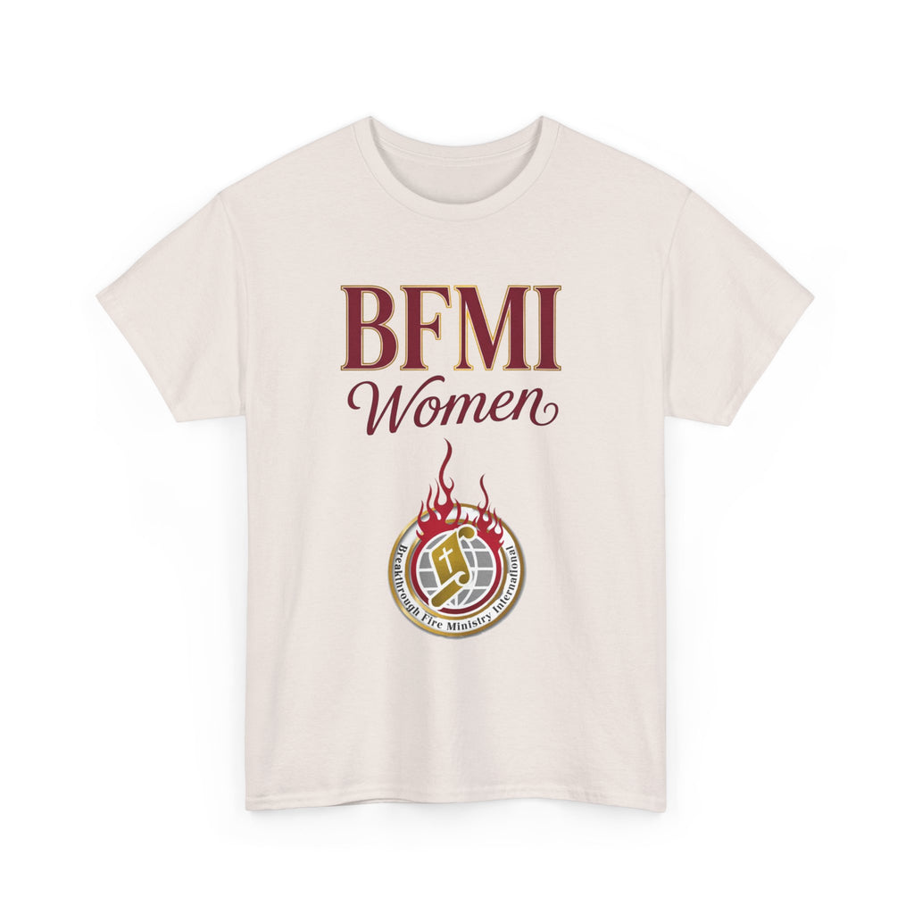 BFMI Women T‑Shirt — "We Rise By Faith" Christian Ministry Tee V2