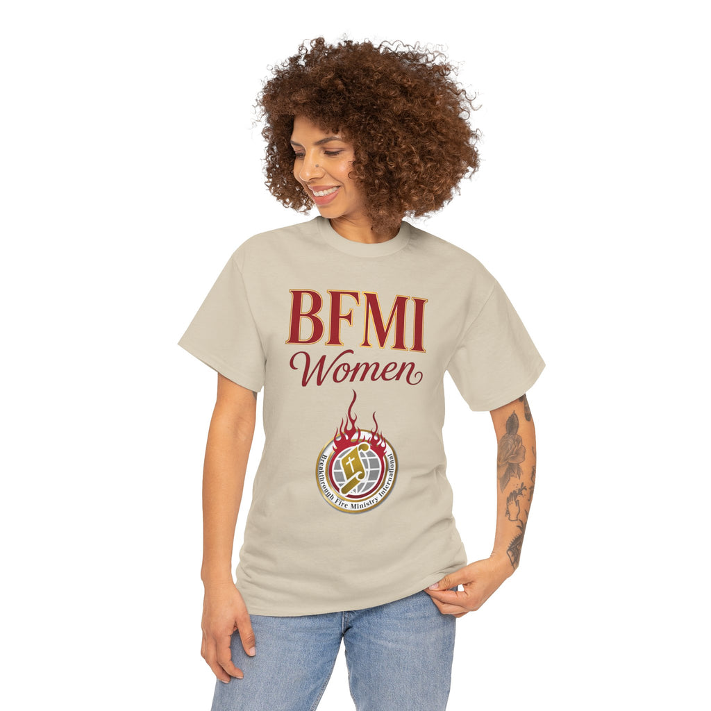 BFMI Women T‑Shirt — "We Rise By Faith" Christian Ministry Tee V2 more red