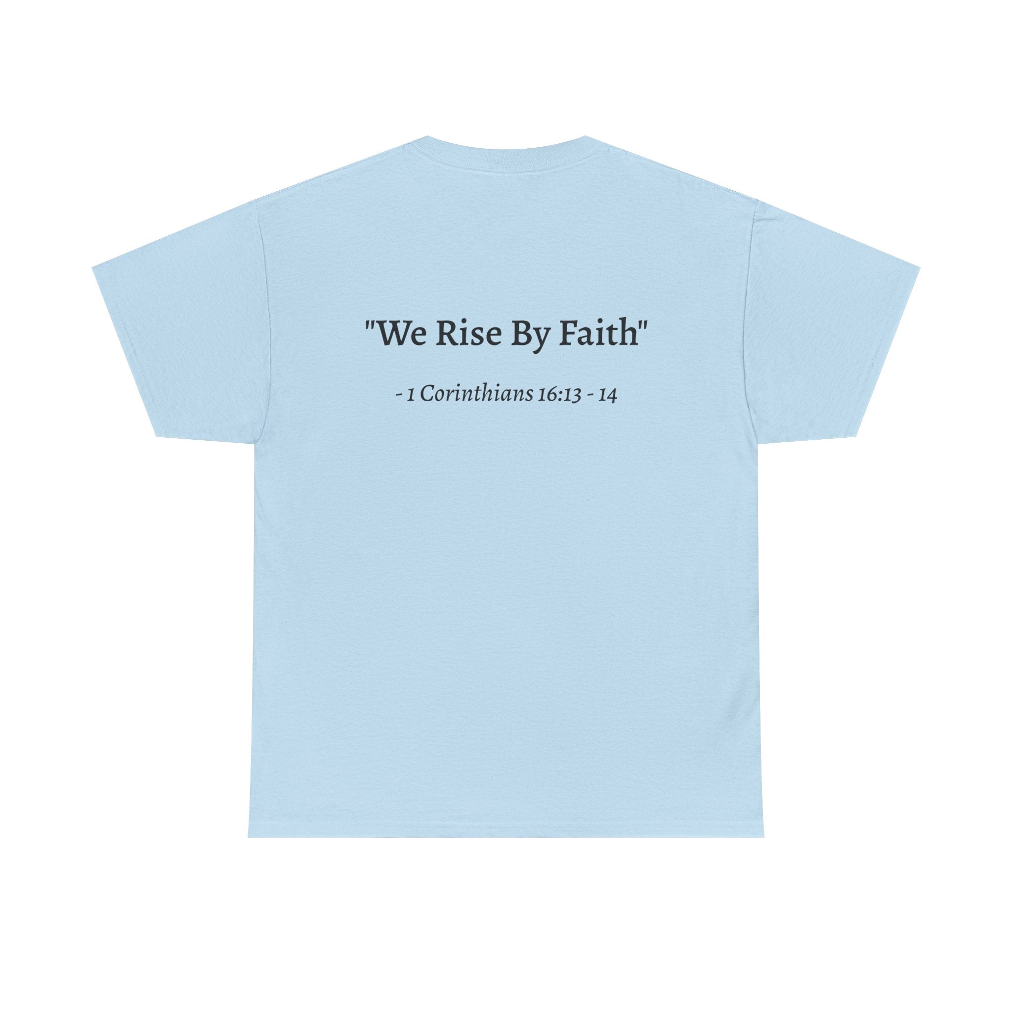 BFMI Women T‑Shirt — "We Rise By Faith" Christian Ministry Tee V2