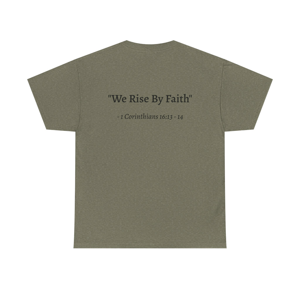 BFMI Women T‑Shirt — "We Rise By Faith" Christian Ministry Tee V2