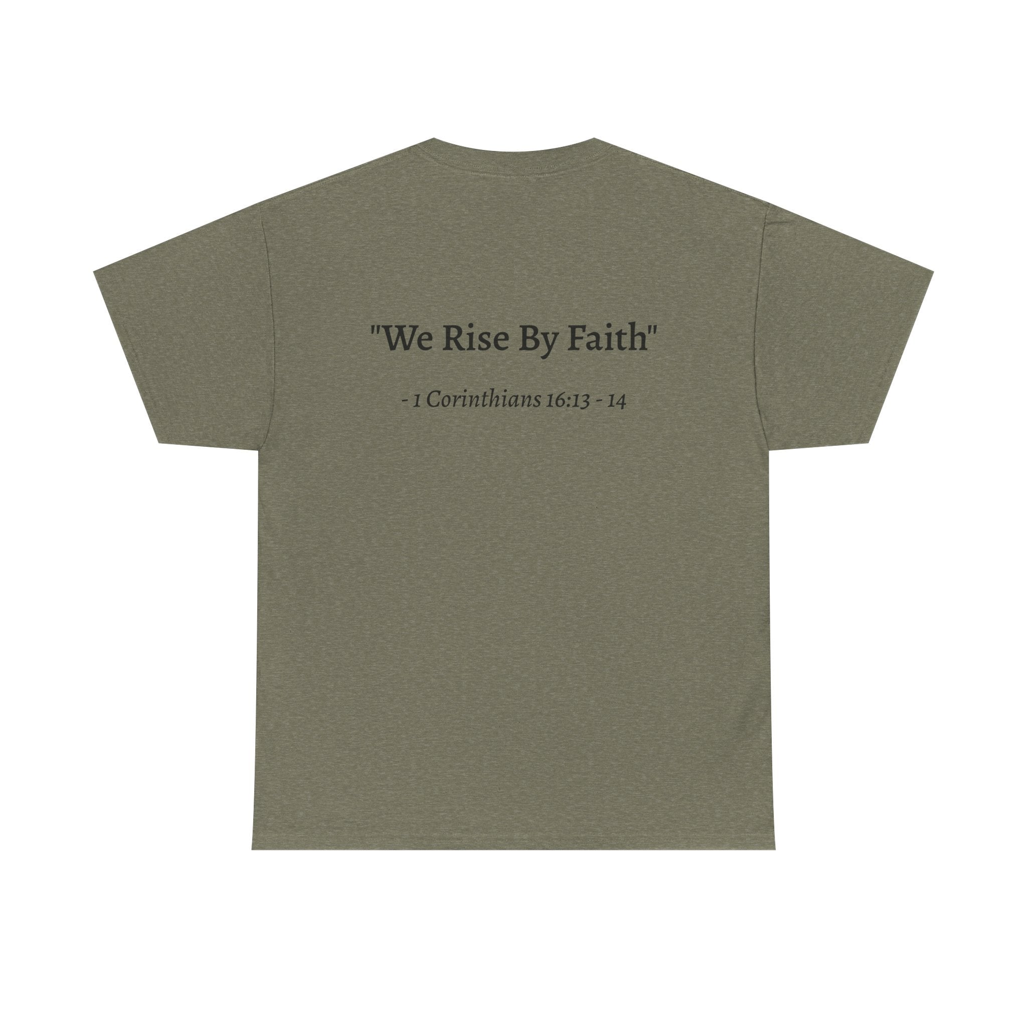 BFMI Women T‑Shirt — "We Rise By Faith" Christian Ministry Tee V2