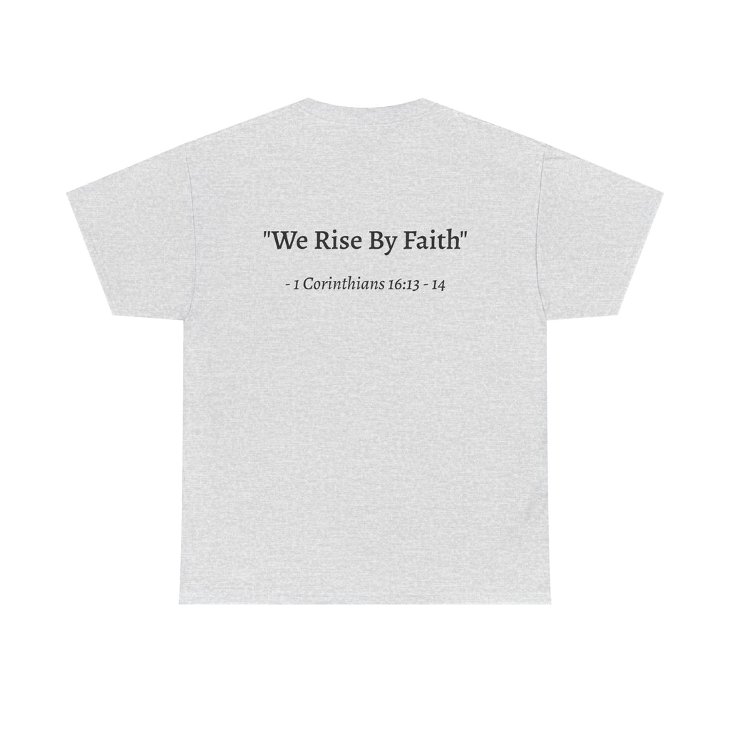 BFMI Women T‑Shirt — "We Rise By Faith" Christian Ministry Tee V2