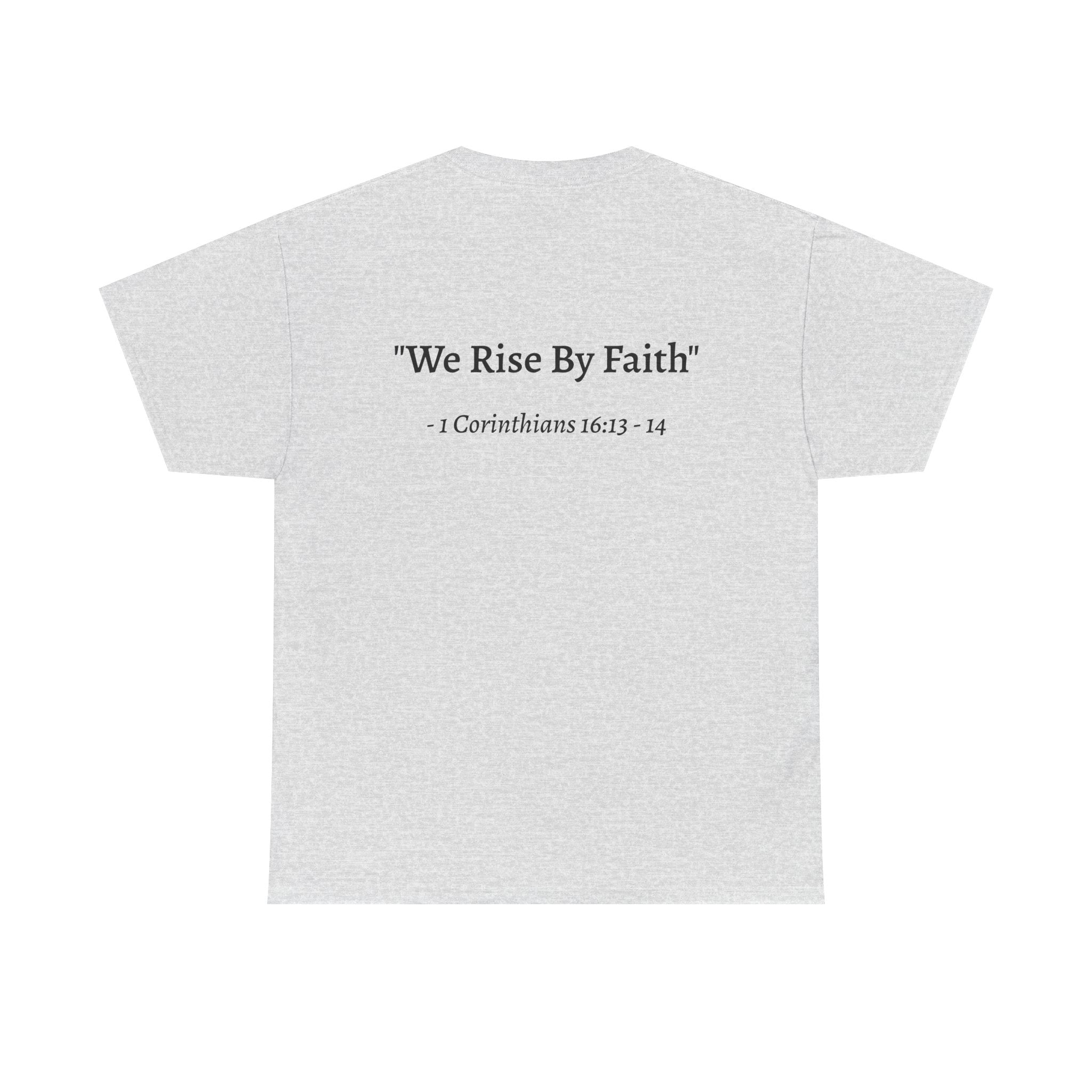 BFMI Women T‑Shirt — "We Rise By Faith" Christian Ministry Tee V2