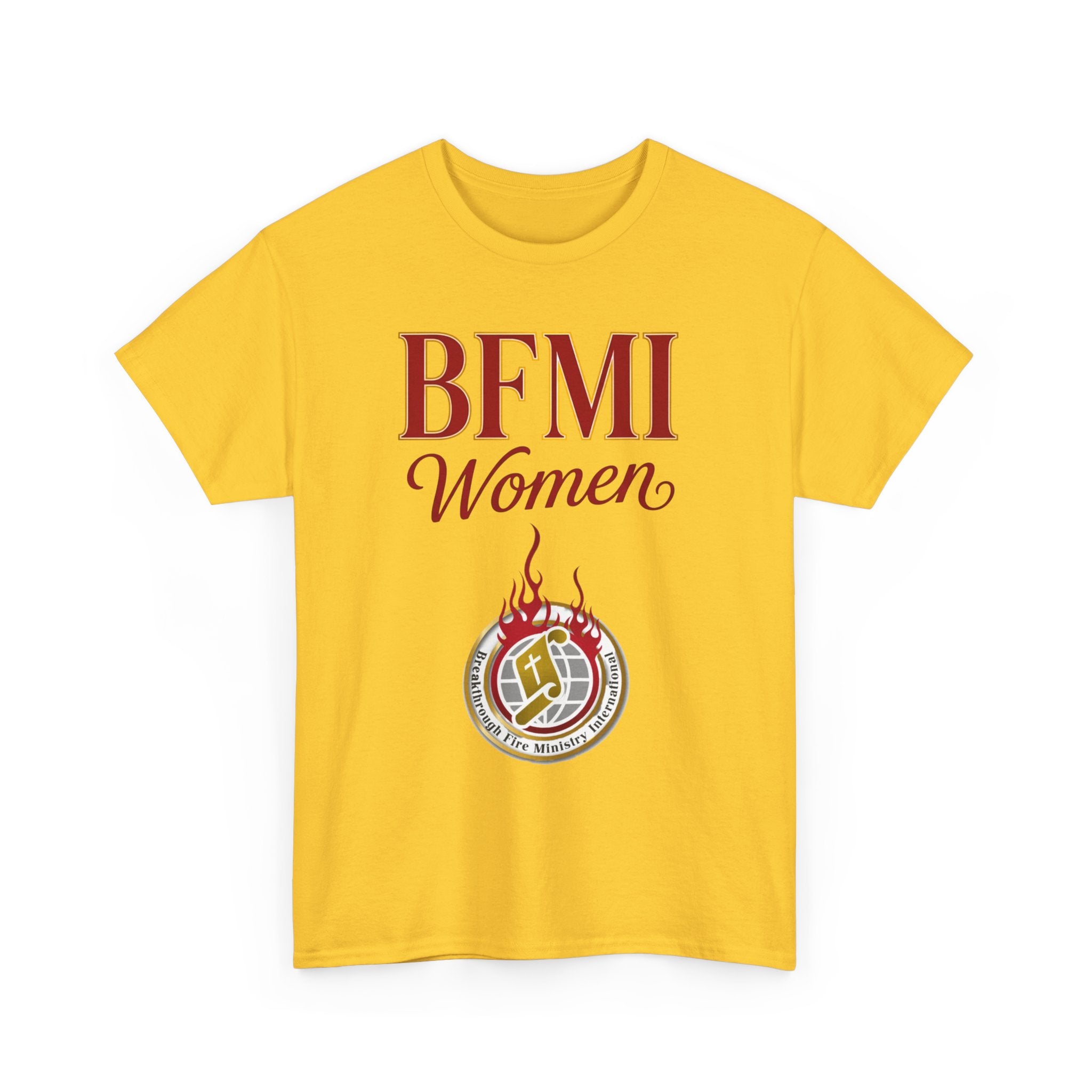BFMI Women T‑Shirt — "We Rise By Faith" Christian Ministry Tee V2 more red