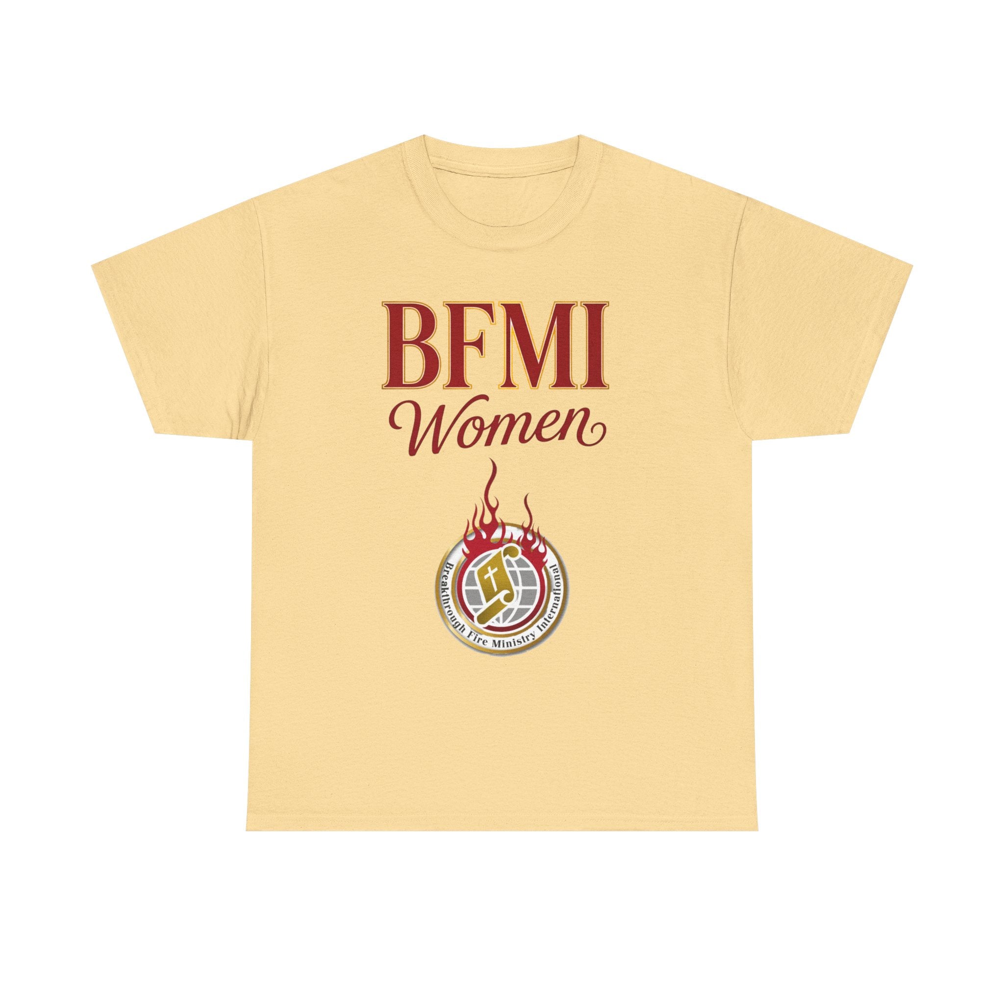 BFMI Women T‑Shirt — "We Rise By Faith" Christian Ministry Tee V2 more red
