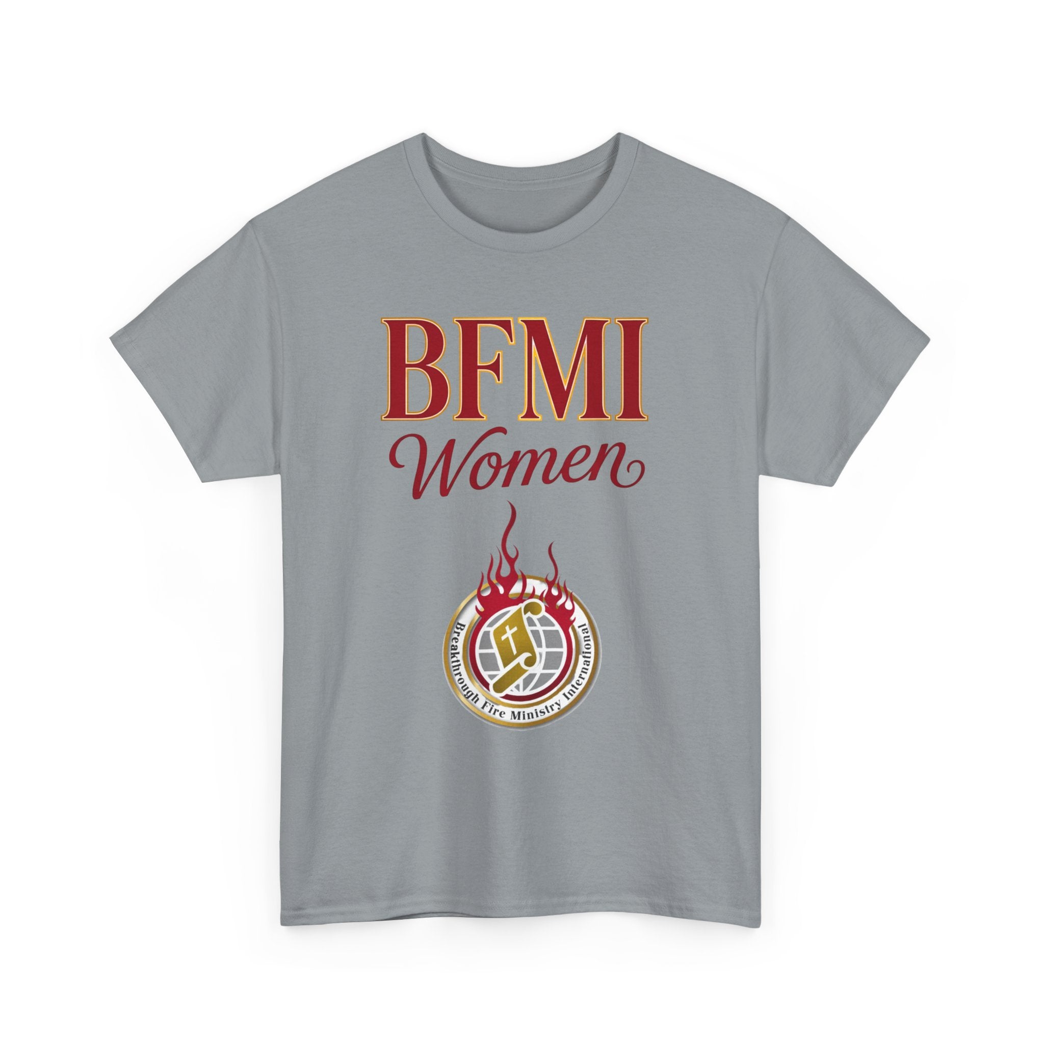 BFMI Women T‑Shirt — "We Rise By Faith" Christian Ministry Tee V2 more red