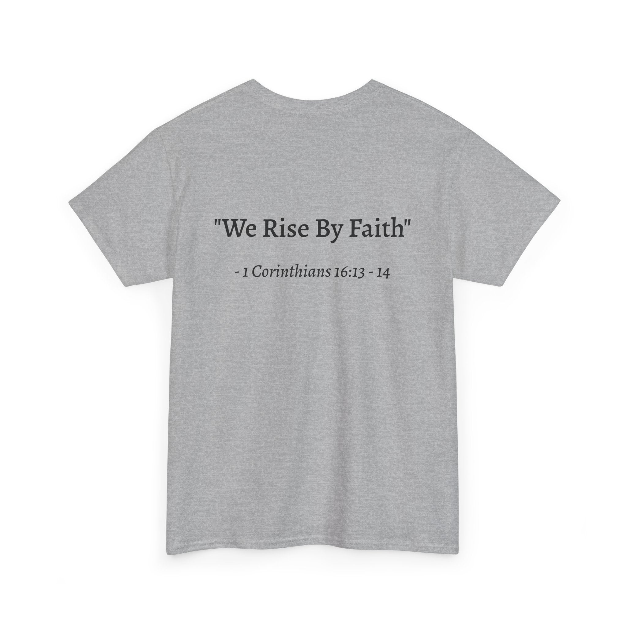 BFMI Women T‑Shirt — "We Rise By Faith" Christian Ministry Tee V2