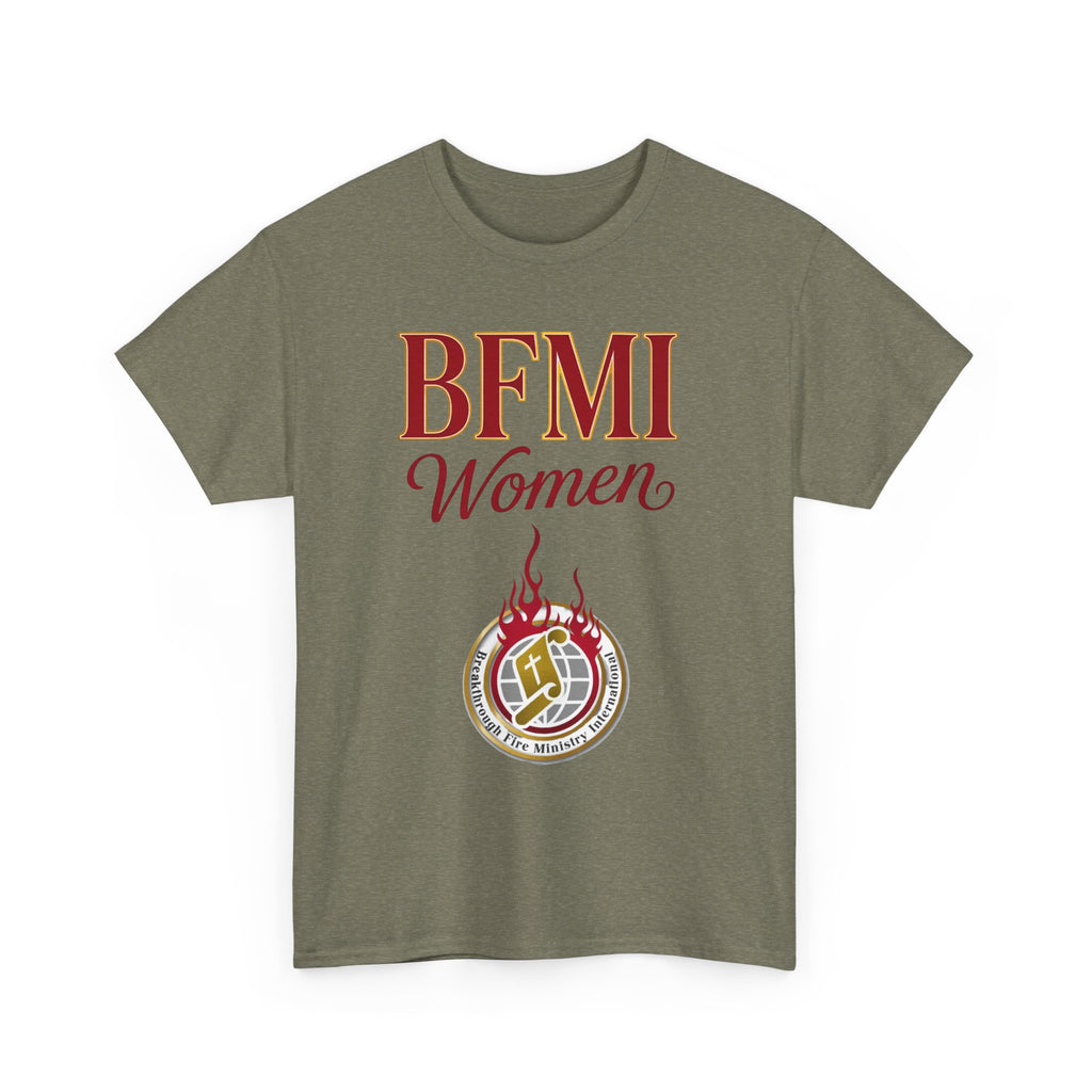 BFMI Women T‑Shirt — "We Rise By Faith" Christian Ministry Tee V2 more red