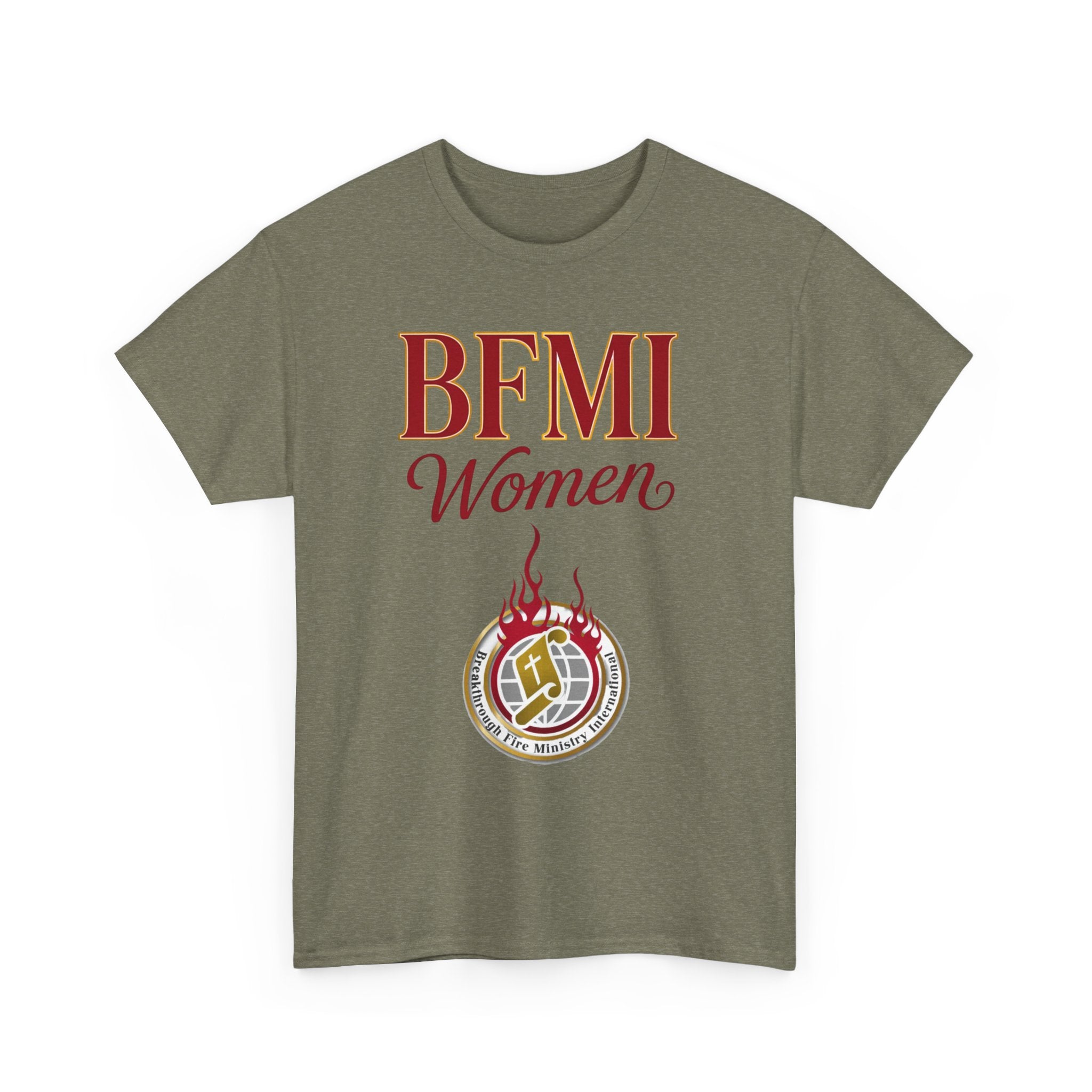 BFMI Women T‑Shirt — "We Rise By Faith" Christian Ministry Tee V2 more red