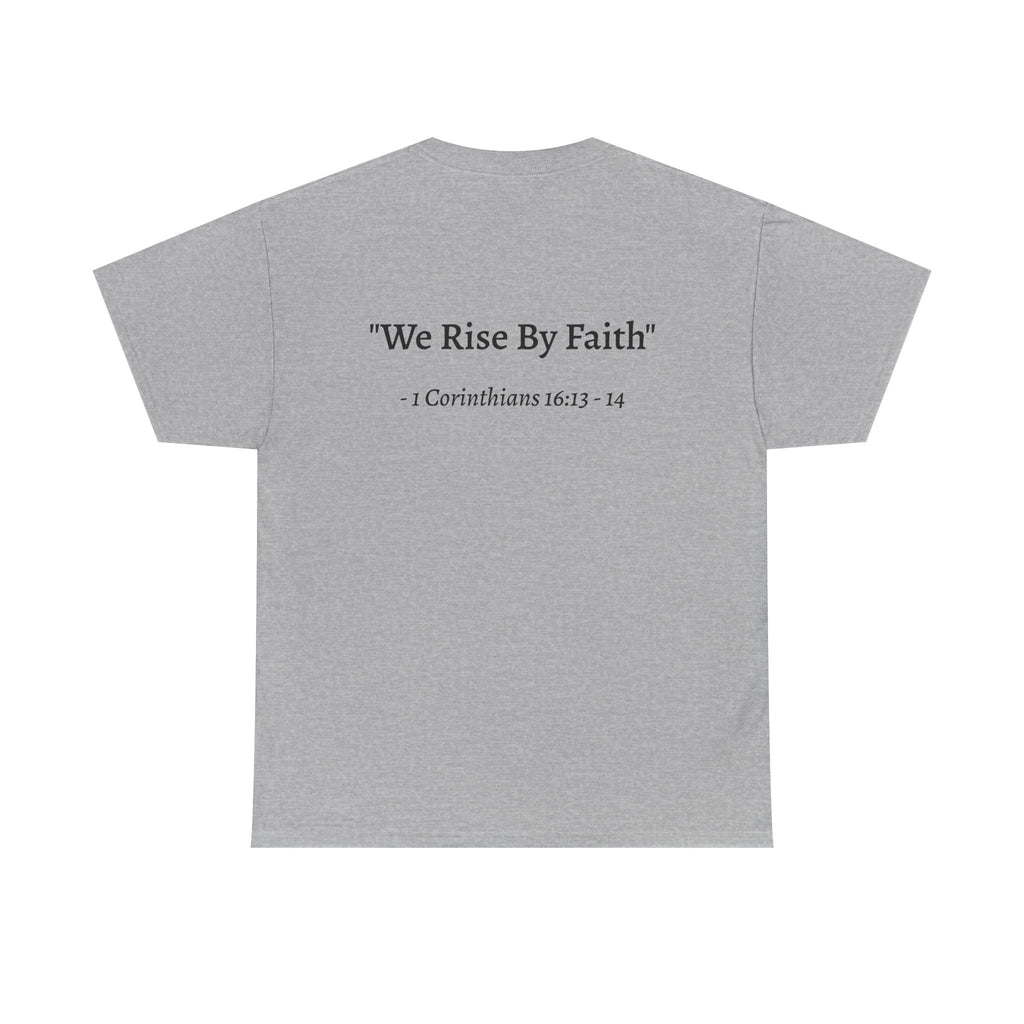 BFMI Women T‑Shirt — "We Rise By Faith" Christian Ministry Tee V2
