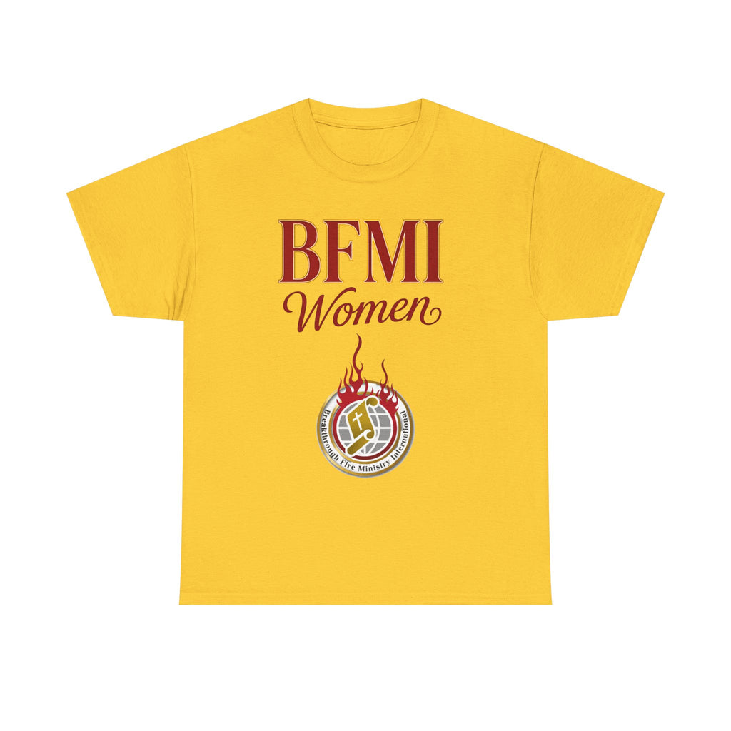 BFMI Women T‑Shirt — "We Rise By Faith" Christian Ministry Tee V2 more red