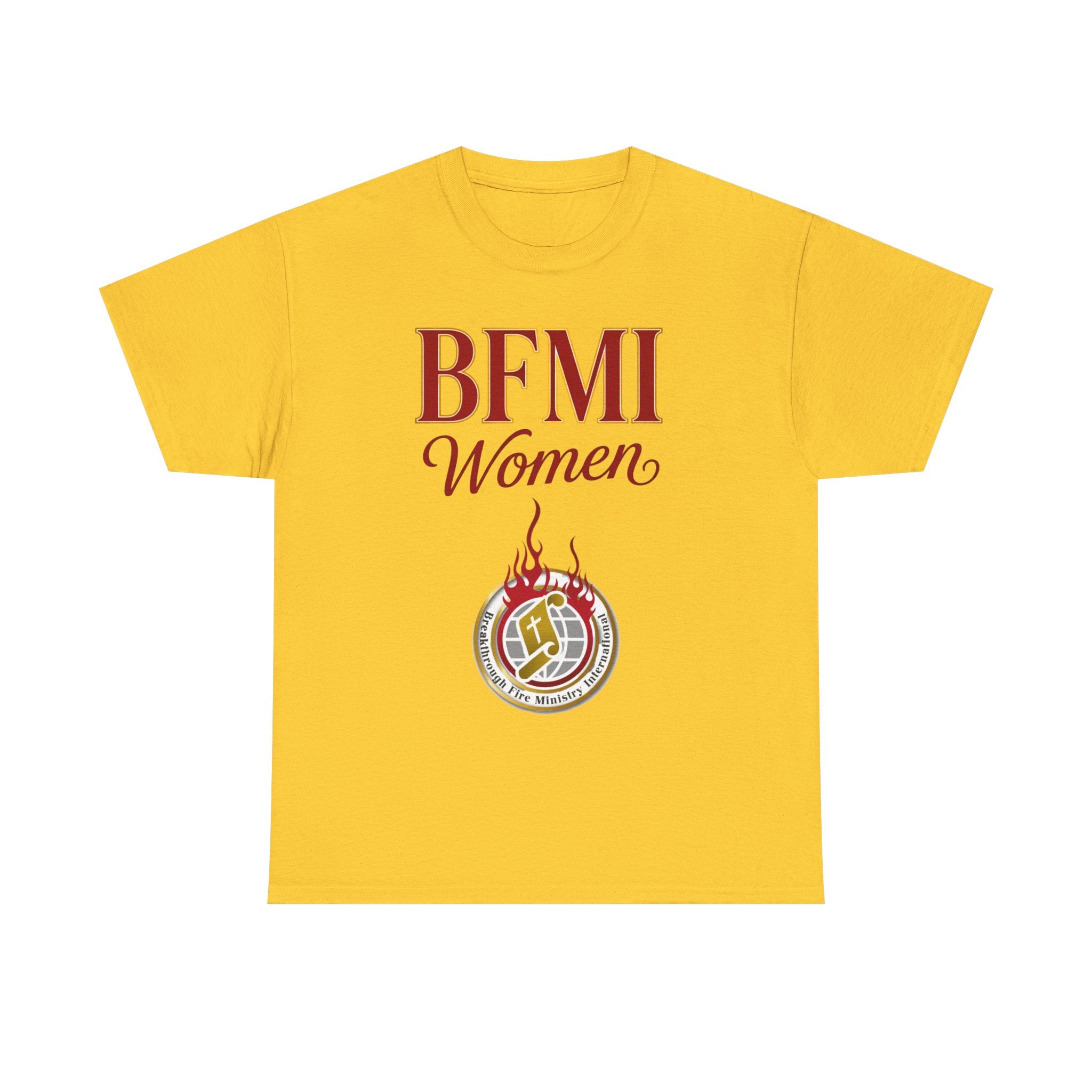 BFMI Women T‑Shirt — "We Rise By Faith" Christian Ministry Tee V2 more red