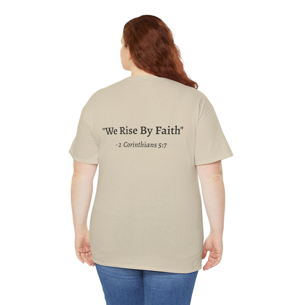 BFMI Women T‑Shirt — "We Rise By Faith" Christian Ministry Tee V2 more red
