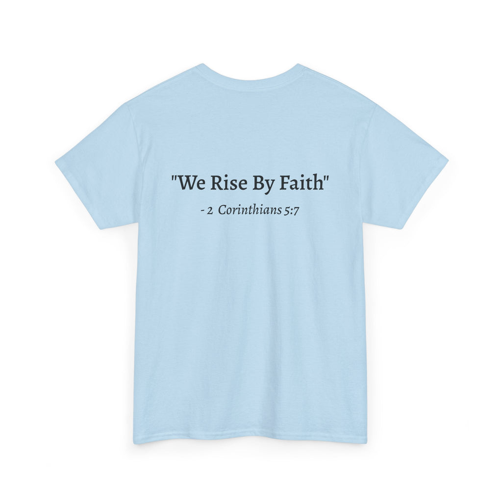 BFMI Women T‑Shirt — "We Rise By Faith" Christian Ministry Tee V2 more red