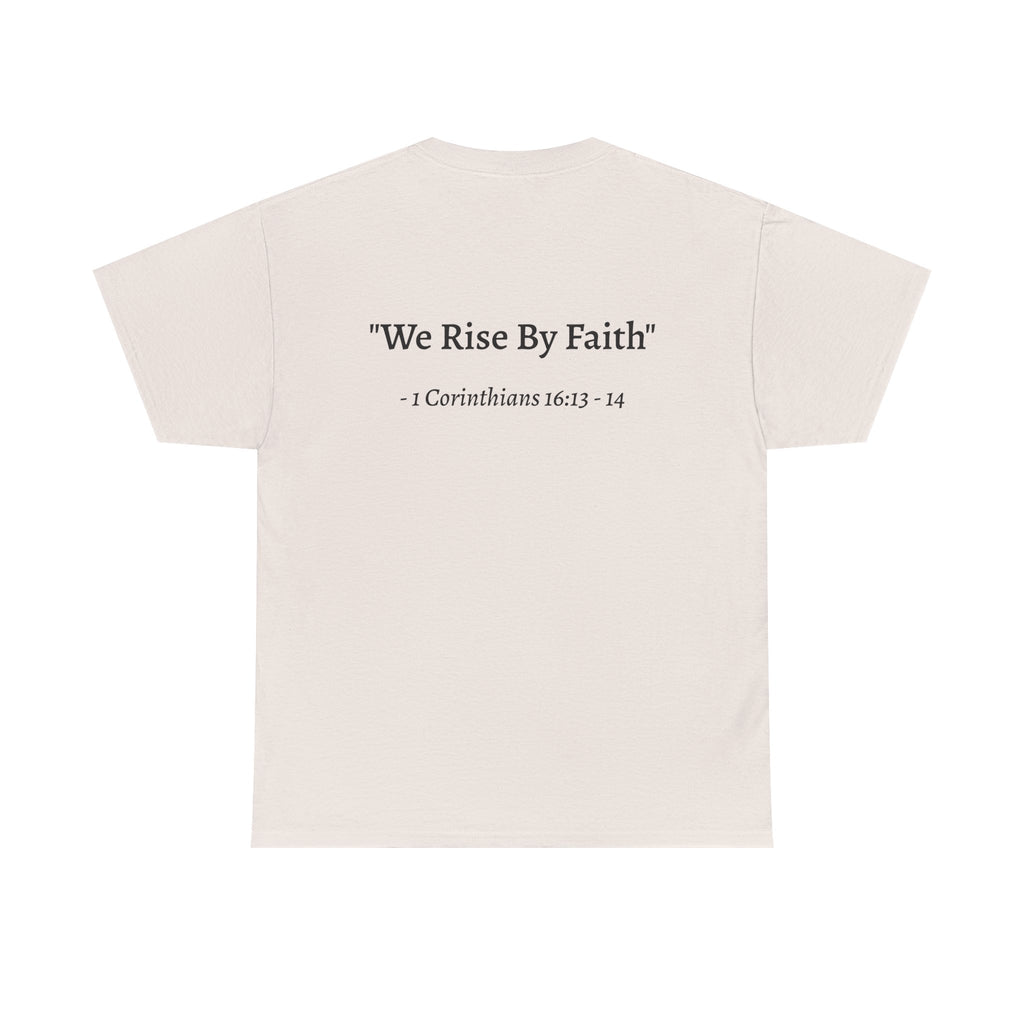 BFMI Women T‑Shirt — "We Rise By Faith" Christian Ministry Tee V2