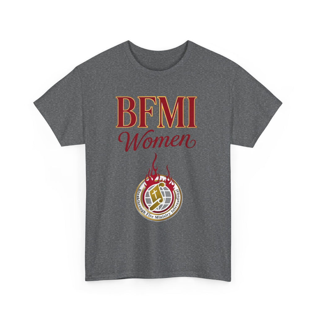 BFMI Women T‑Shirt — "We Rise By Faith" Christian Ministry Tee V2 more red