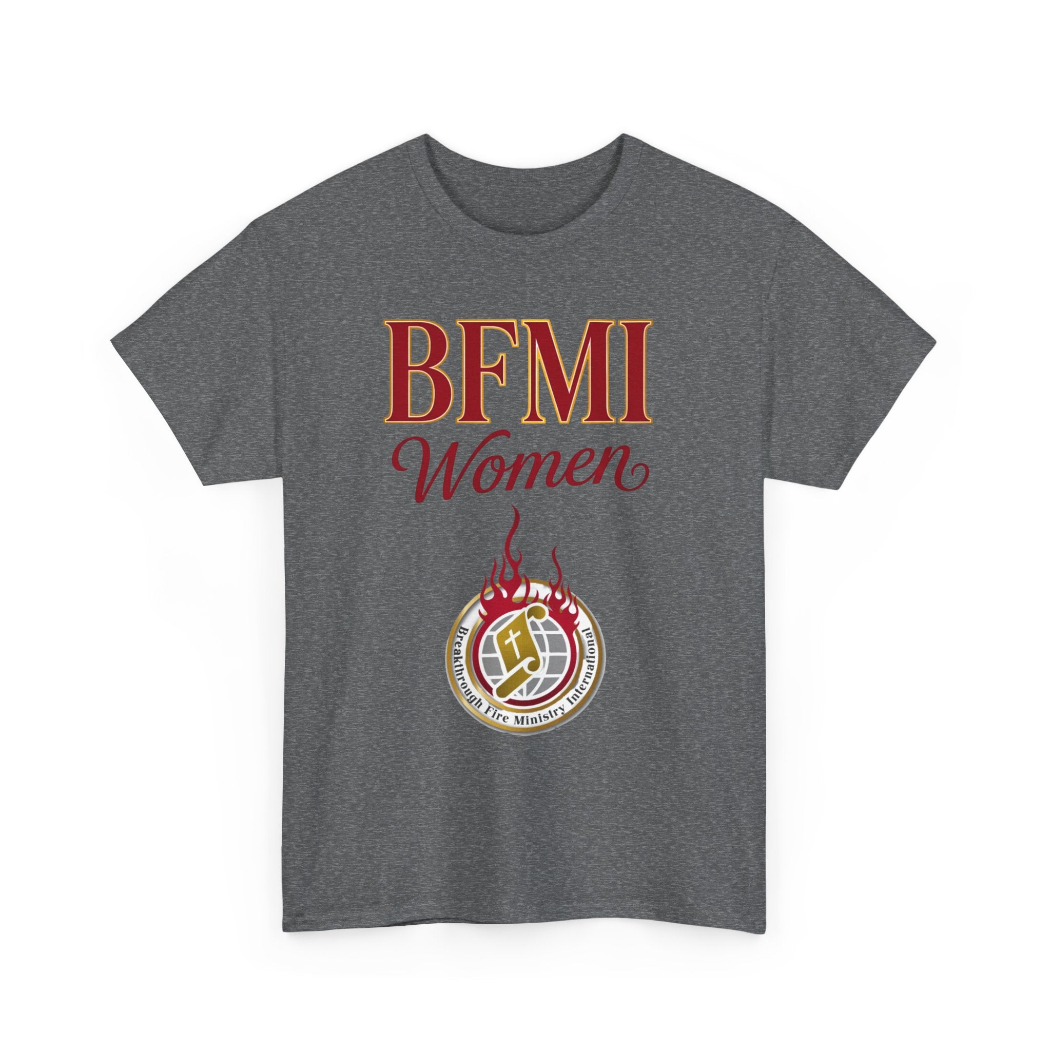 BFMI Women T‑Shirt — "We Rise By Faith" Christian Ministry Tee V2 more red