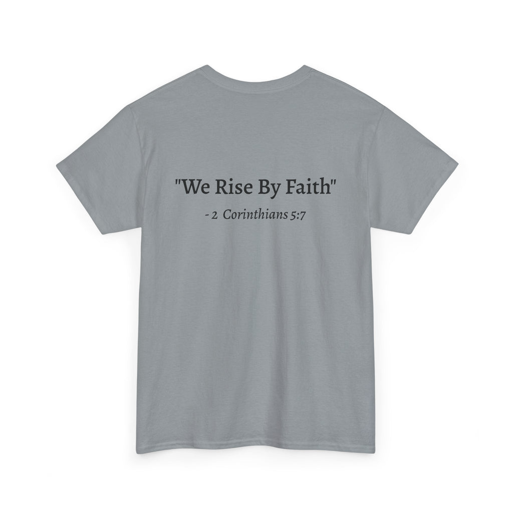 BFMI Women T‑Shirt — "We Rise By Faith" Christian Ministry Tee V2 more red
