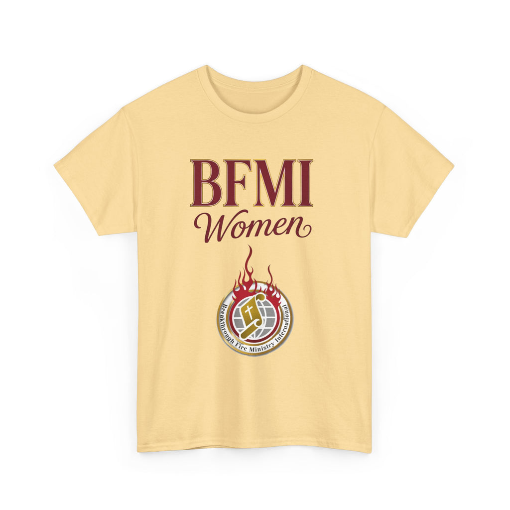 BFMI Women T‑Shirt — "We Rise By Faith" Christian Ministry Tee V2