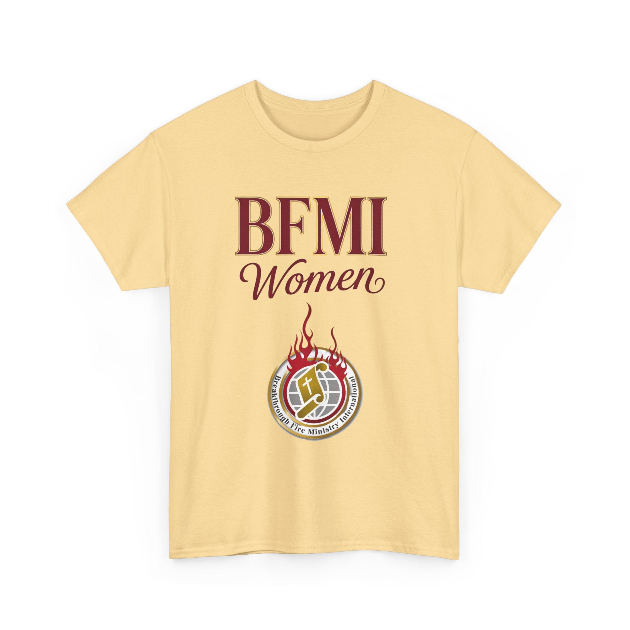 BFMI Women T‑Shirt — "We Rise By Faith" Christian Ministry Tee V2